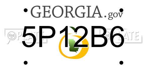 5P12B6 Georgia License Plate