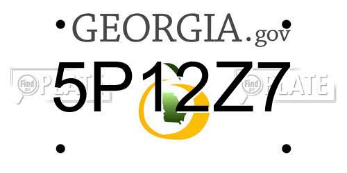 5P12Z7 Georgia License Plate