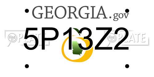 5P13Z2 Georgia License Plate