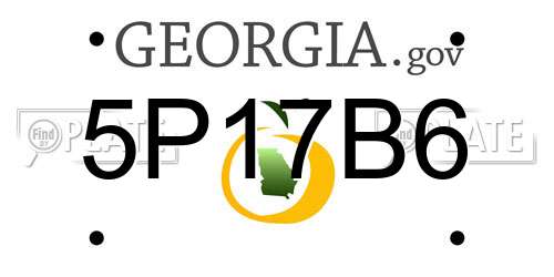 5P17B6 Georgia License Plate