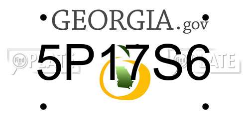 5P17S6 Georgia License Plate