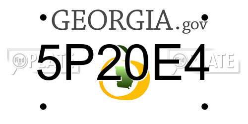 5P20E4 Georgia License Plate