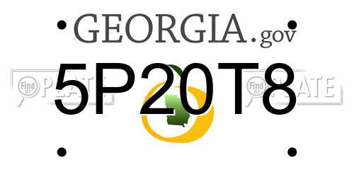 5P20T8 Georgia License Plate