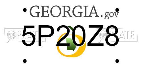 5P20Z8 Georgia License Plate