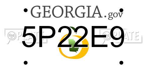 5P22E9 Georgia License Plate