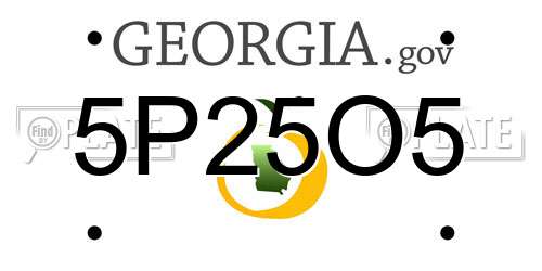 5P25O5 Georgia License Plate