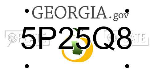 5P25Q8 Georgia License Plate
