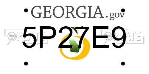 5P27E9 Georgia License Plate
