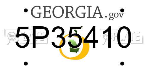 5P35410 Georgia License Plate