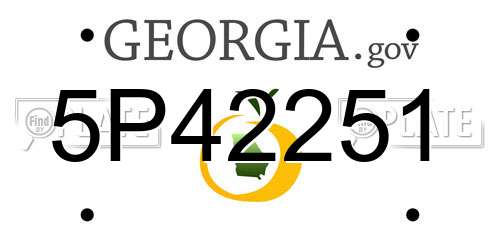 5P42251 Georgia License Plate
