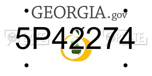 5P42274 Georgia License Plate