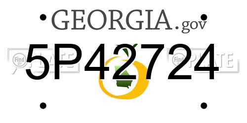 5P42724 Georgia License Plate