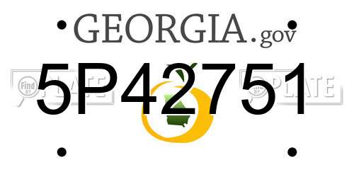 5P42751 Georgia License Plate