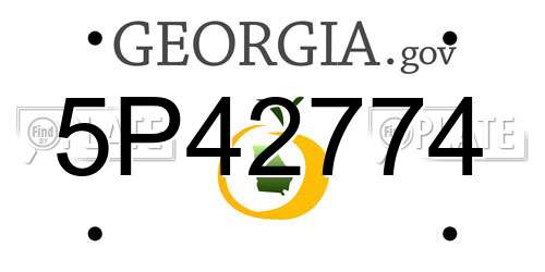 5P42774 Georgia License Plate