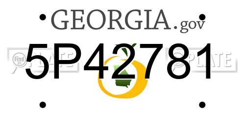5P42781 Georgia License Plate
