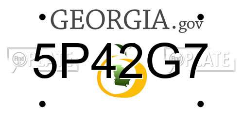 5P42G7 Georgia License Plate