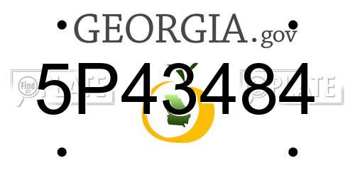 5P43484 Georgia License Plate