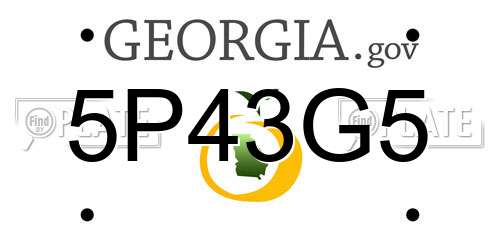 5P43G5 Georgia License Plate