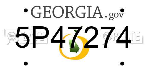 5P47274 Georgia License Plate