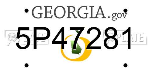 5P47281 Georgia License Plate