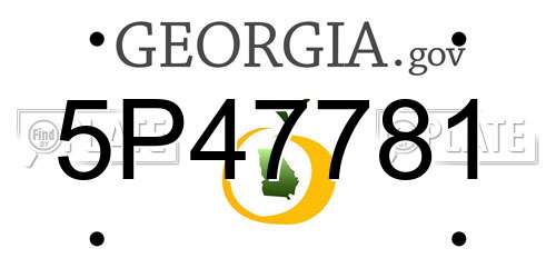 5P47781 Georgia License Plate
