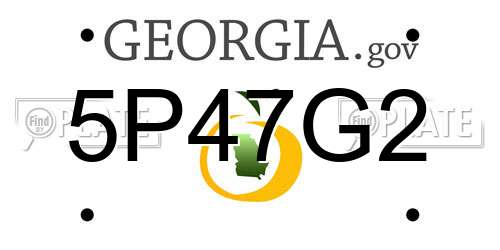5P47G2 Georgia License Plate