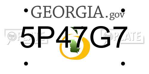 5P47G7 Georgia License Plate