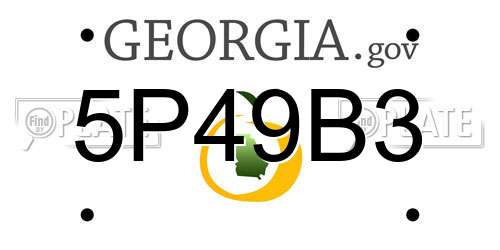 5P49B3 Georgia License Plate