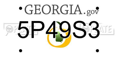 5P49S3 Georgia License Plate