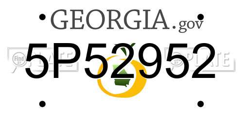 5P52952 Georgia License Plate