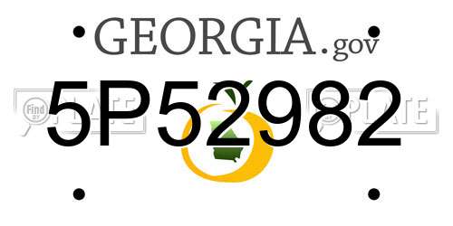 5P52982 Georgia License Plate
