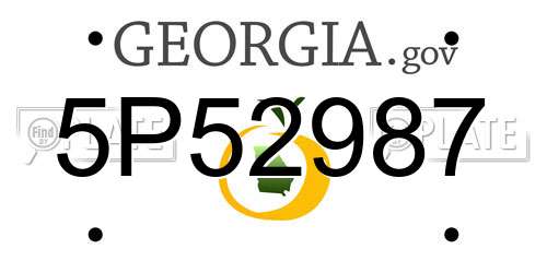 5P52987 Georgia License Plate