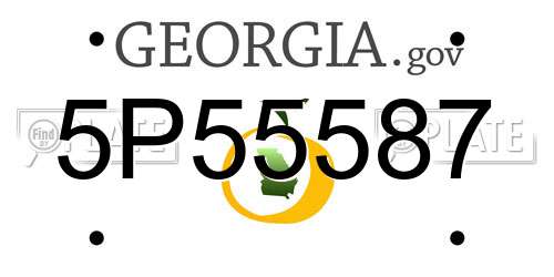 5P55587 Georgia License Plate