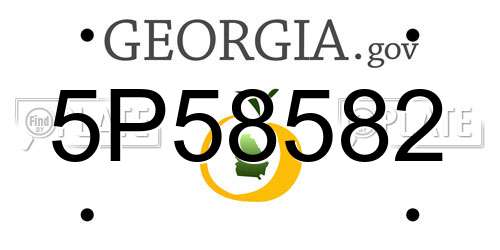 5P58582 Georgia License Plate