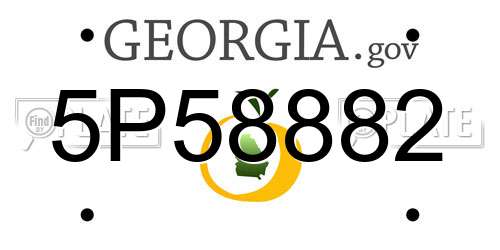 5P58882 Georgia License Plate
