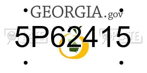 5P62415 Georgia License Plate