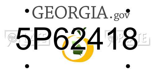 5P62418 Georgia License Plate