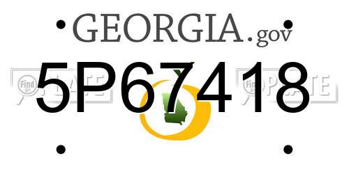 5P67418 Georgia License Plate