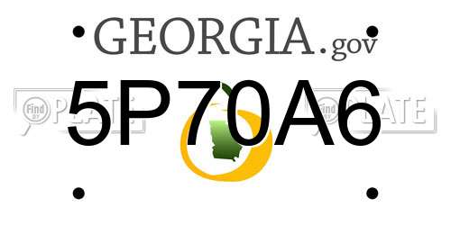 5P70A6 Georgia License Plate