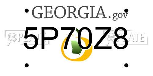 5P70Z8 Georgia License Plate