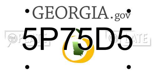 5P75D5 Georgia License Plate