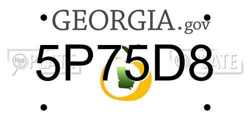 5P75D8 Georgia License Plate