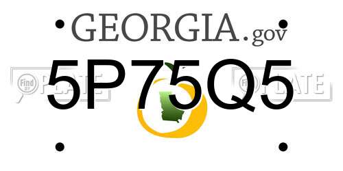 5P75Q5 Georgia License Plate