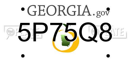 5P75Q8 Georgia License Plate