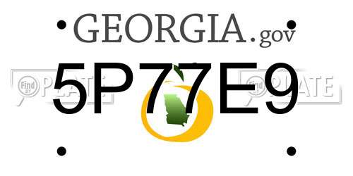 5P77E9 Georgia License Plate