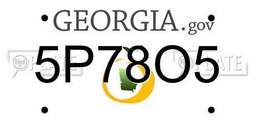 5P78O5 Georgia License Plate