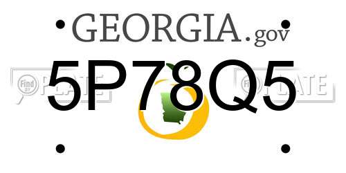 5P78Q5 Georgia License Plate