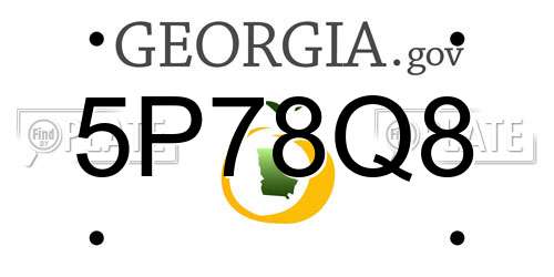 5P78Q8 Georgia License Plate