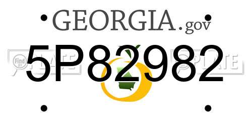 5P82982 Georgia License Plate