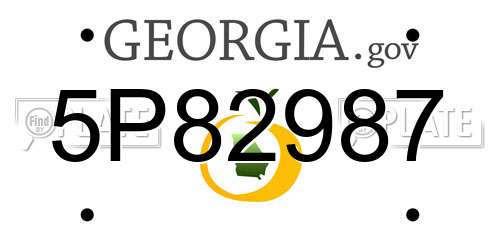 5P82987 Georgia License Plate
